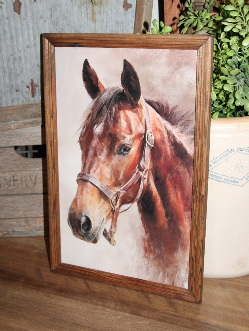 Rustic Western Farmhouse Horse Head Wall Decor Art Picture